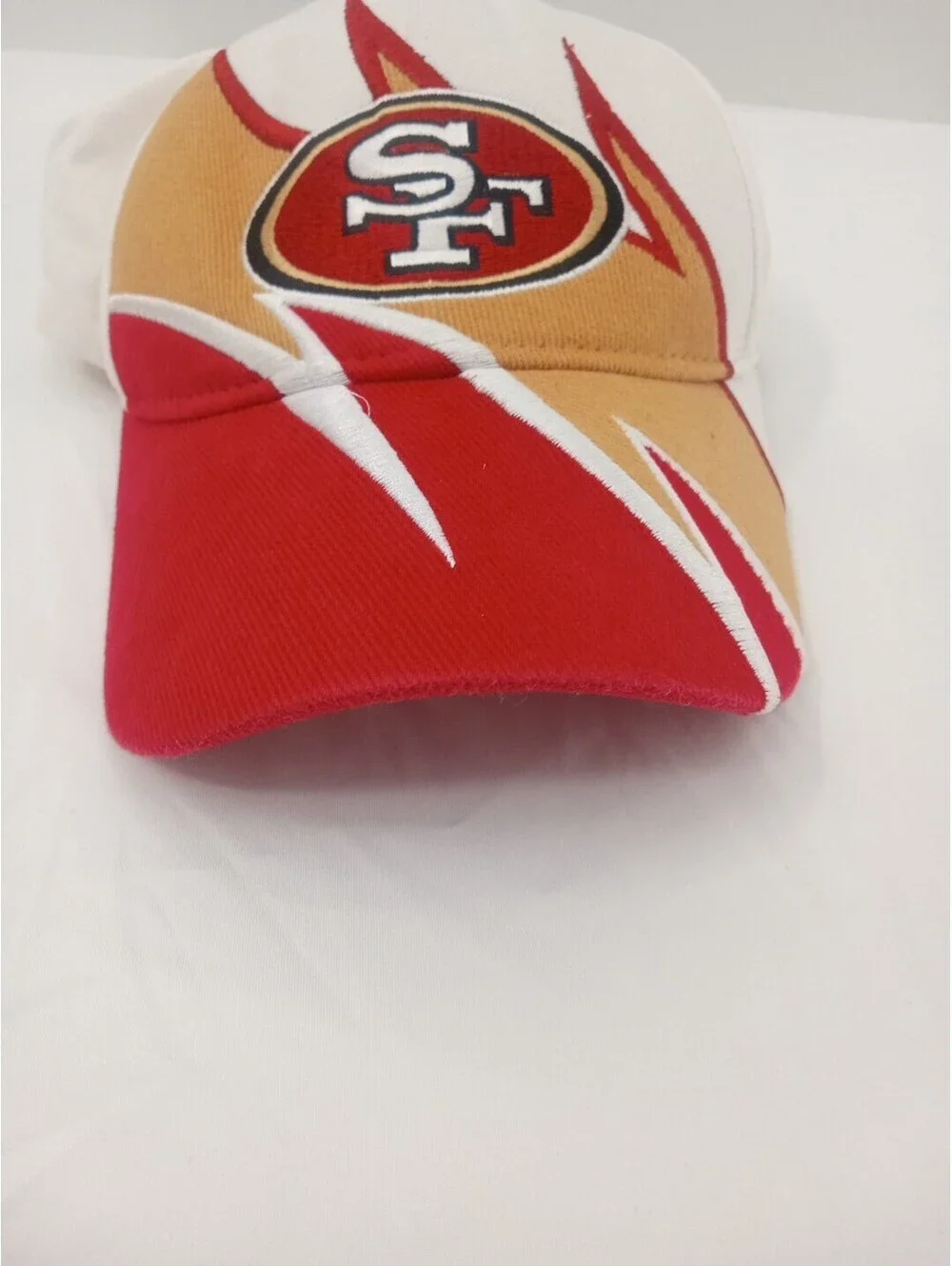 Vintage NFL San Francisco 49ers “Sharktooth” Adjustable White Hat Cap Strap Back
